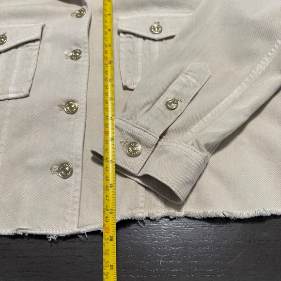 PAIGE Cropped Pacey Denim Jacket Size L - Picture 7 of 9